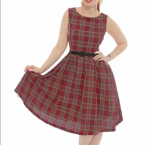 Lindy Bop Plaid Sleeveless Swing Dress